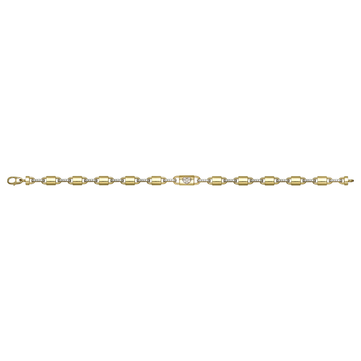 Solid gold fancy link bracelet, 7.15 g — shown square on a plain background.