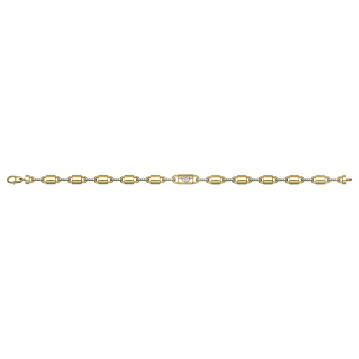 Solid gold fancy link bracelet, 7.15 g — shown square on a plain background.
