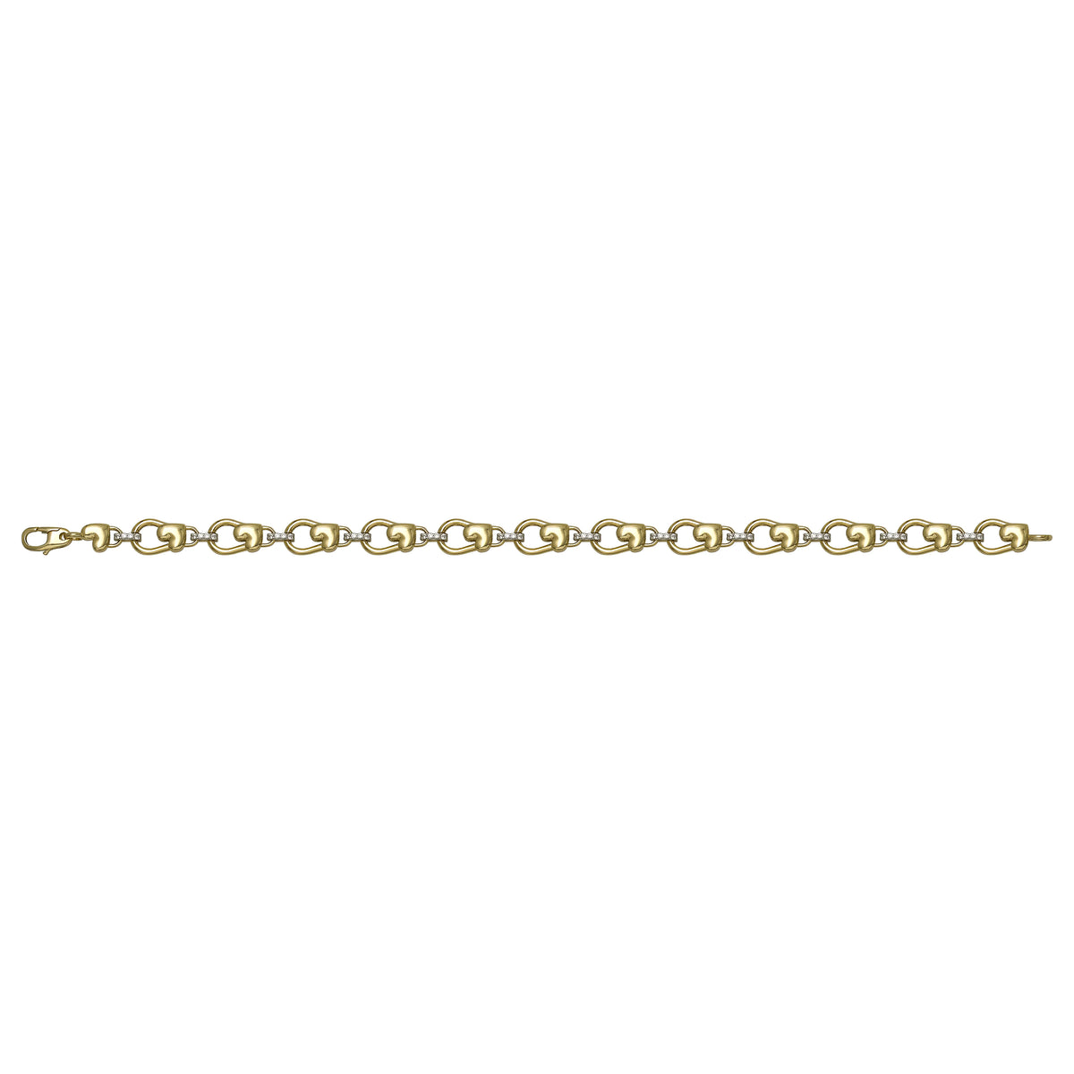 Solid gold fancy link bracelet, 7.10 g — shown square on a plain background.