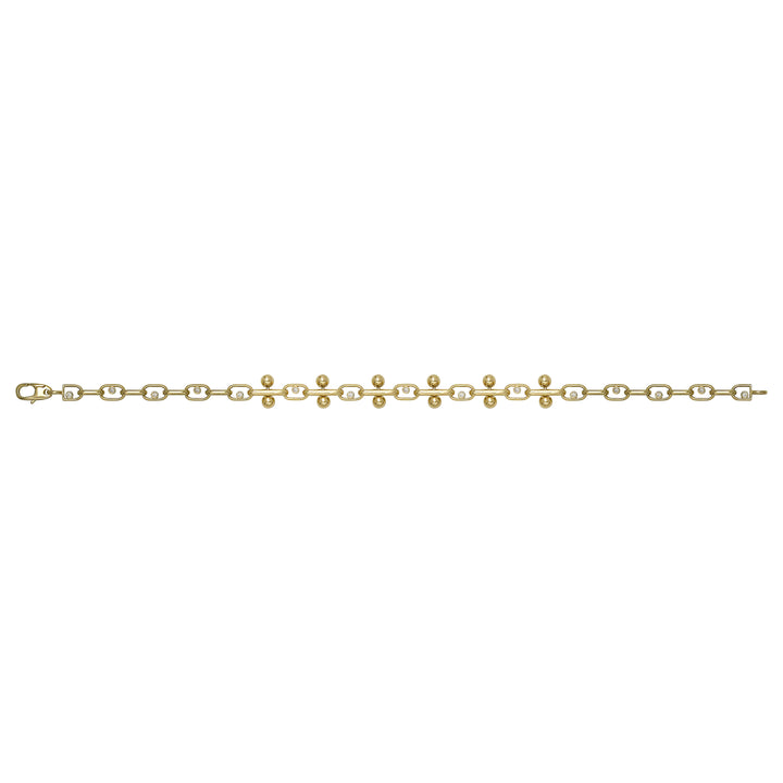 Solid gold fancy link bracelet, 6.90 g — shown square on a plain background.