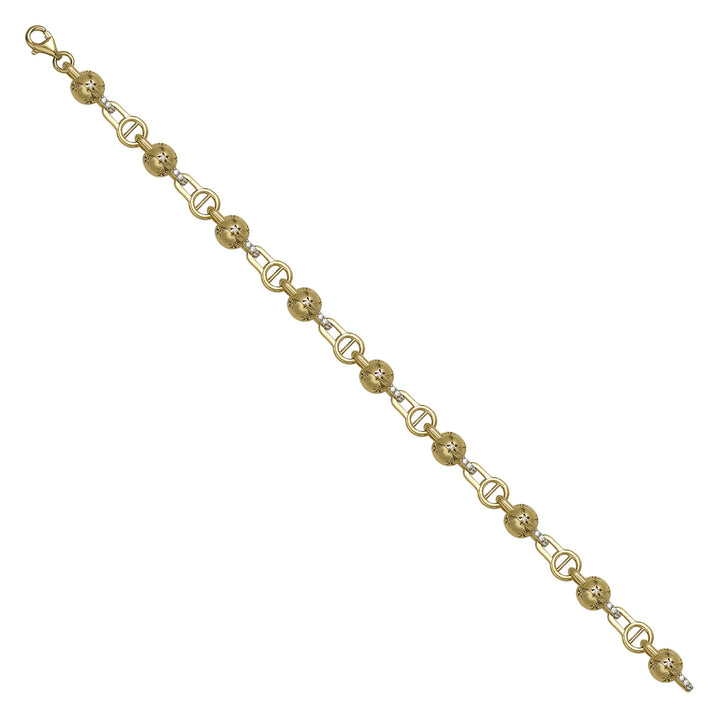 Solid gold bead bracelet, 9.30 g — shown at an angle across the frame.