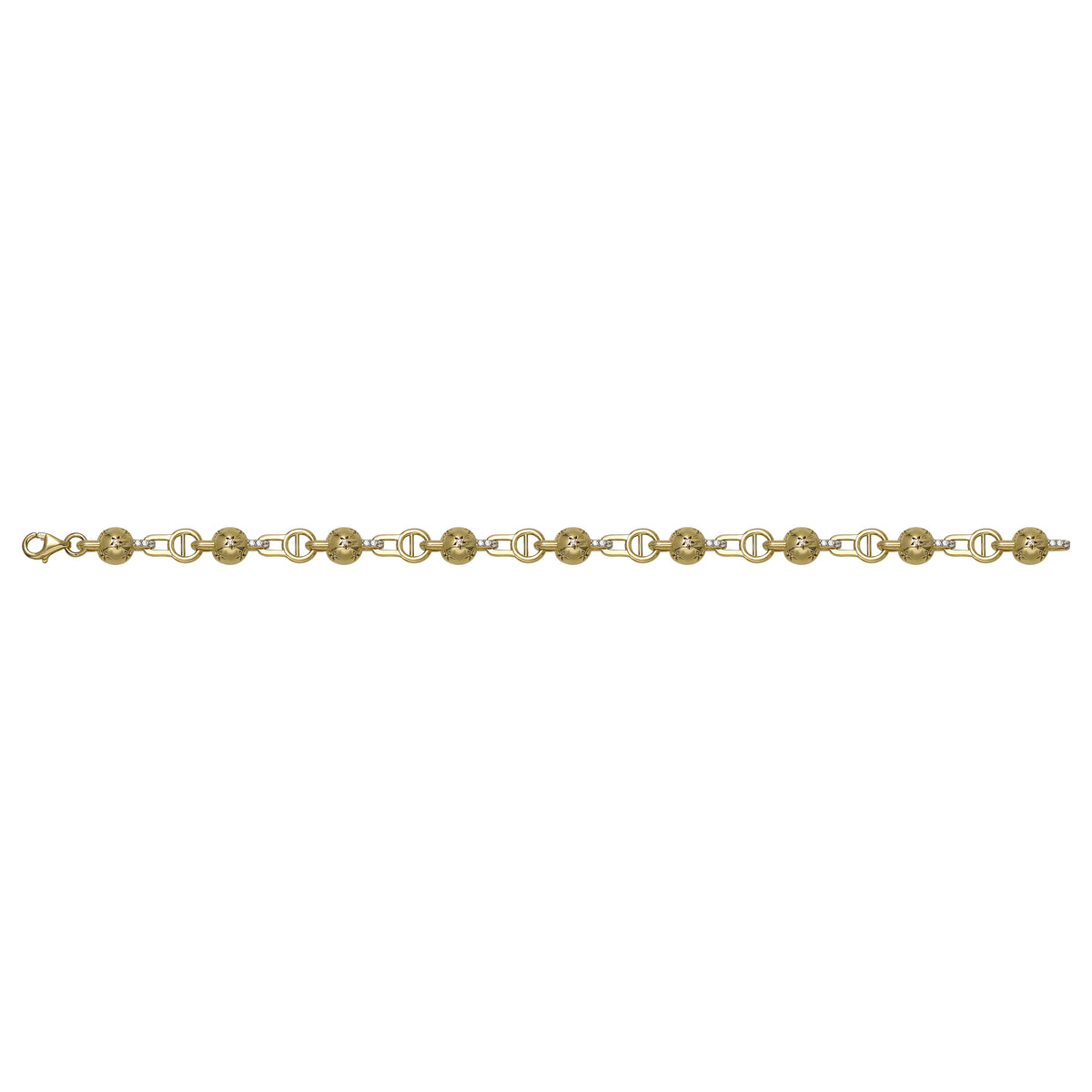 Solid gold bead bracelet, 9.30 g — shown square on a plain background.