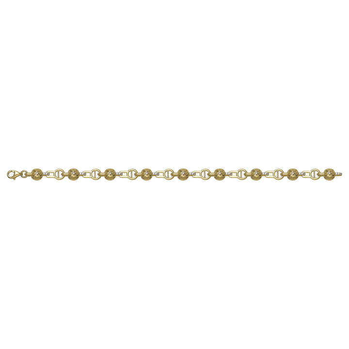 Solid gold bead bracelet, 9.30 g — shown square on a plain background.