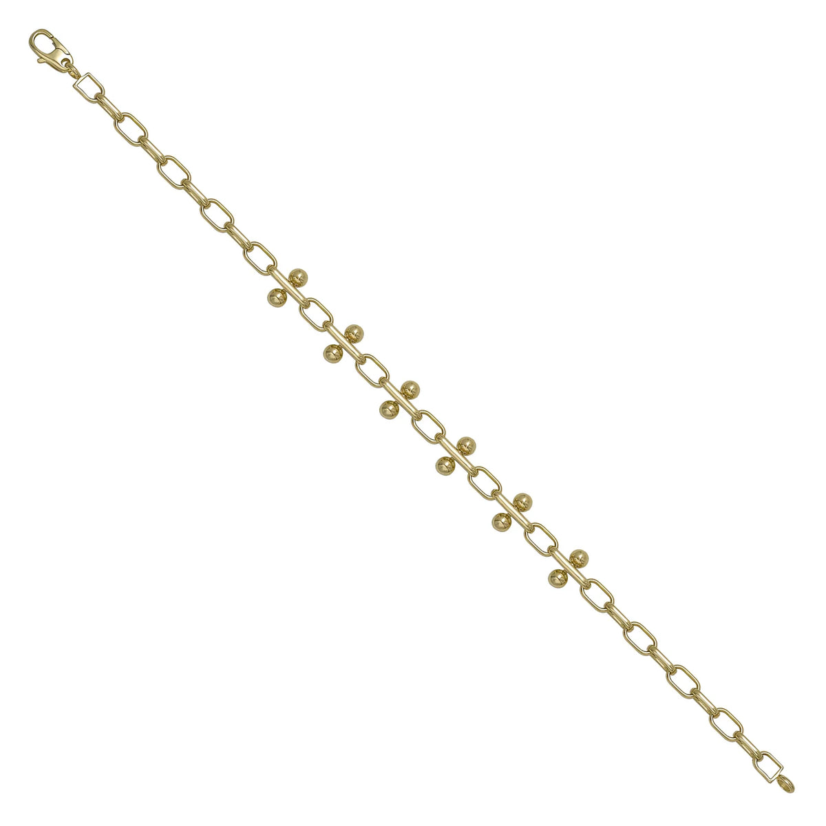 Solid gold fancy link bracelet, 6.00 g — shown at an angle across the frame.
