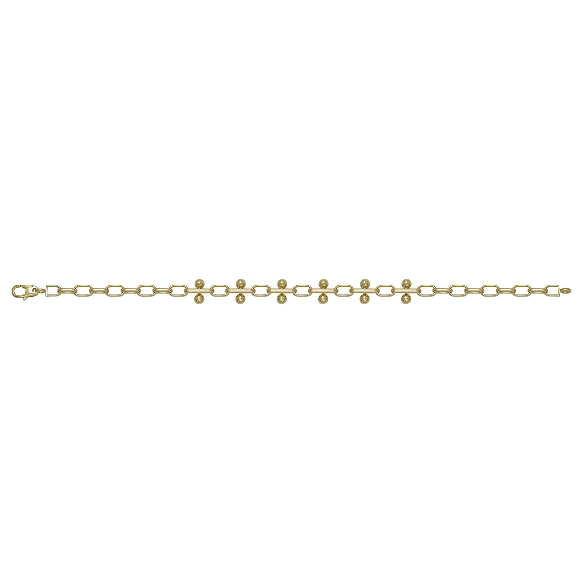 Solid gold fancy link bracelet, 6.00 g — shown square on a plain background.