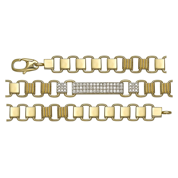 Solid gold id bracelet, 8.10 g — shown in three rows across the frame.