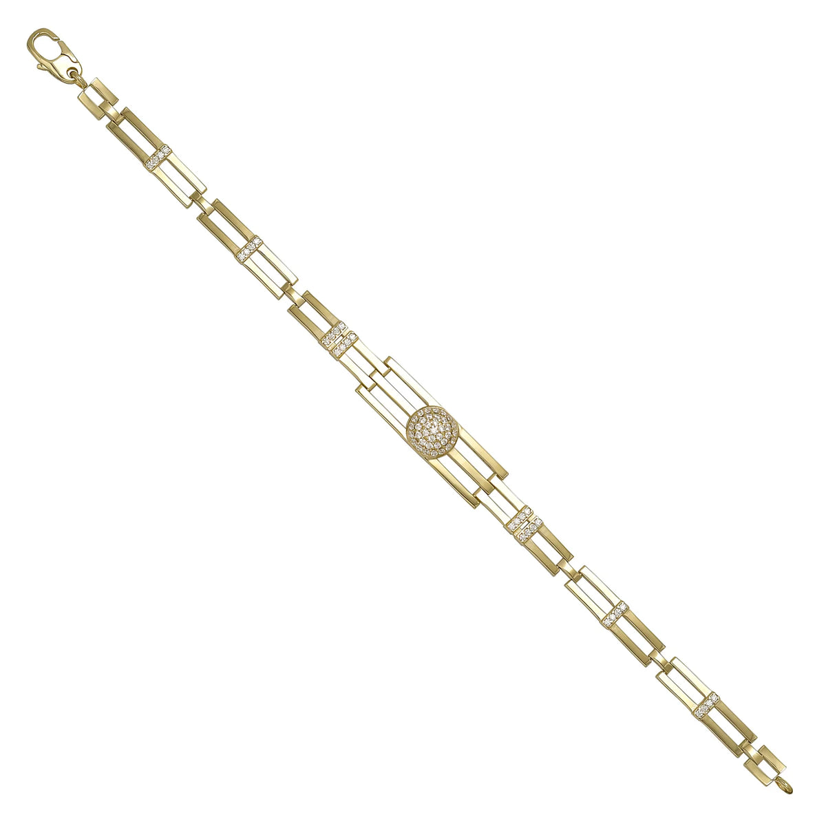 Solid gold bar link bracelet, 7.00 g — shown at an angle across the frame.