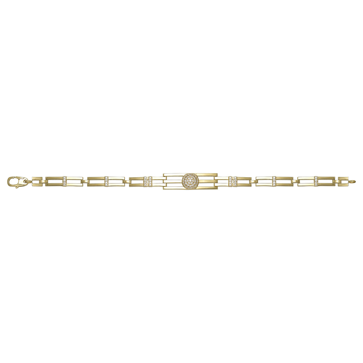 Solid gold bar link bracelet, 7.00 g — shown square on a plain background.
