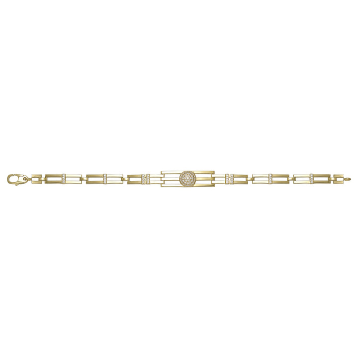 Solid gold bar link bracelet, 7.00 g — shown square on a plain background.