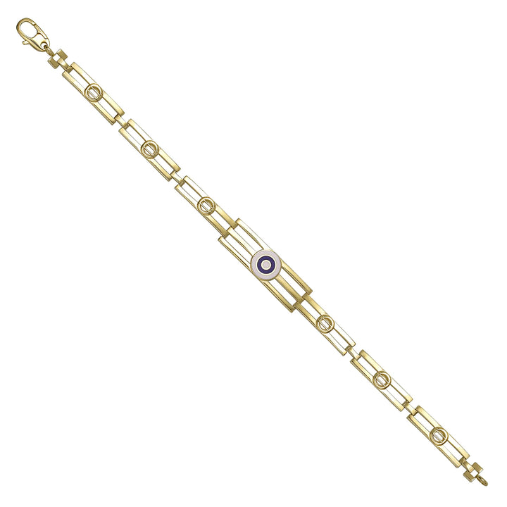 Solid gold bar link bracelet, 6.20 g — shown at an angle across the frame.