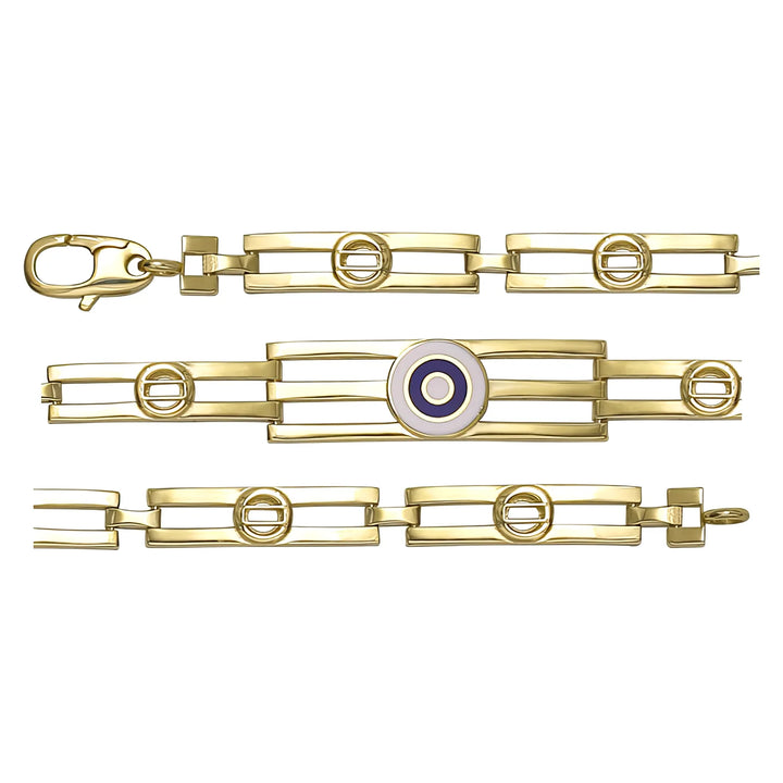 Solid gold bar link bracelet, 6.20 g — shown in three rows across the frame.