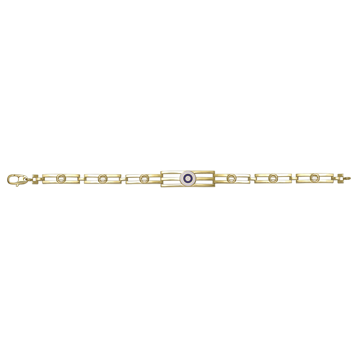 Solid gold bar link bracelet, 6.20 g — shown square on a plain background.
