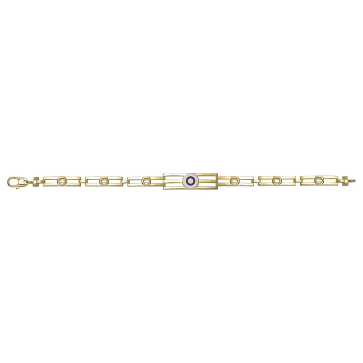 Solid gold bar link bracelet, 6.20 g — shown square on a plain background.