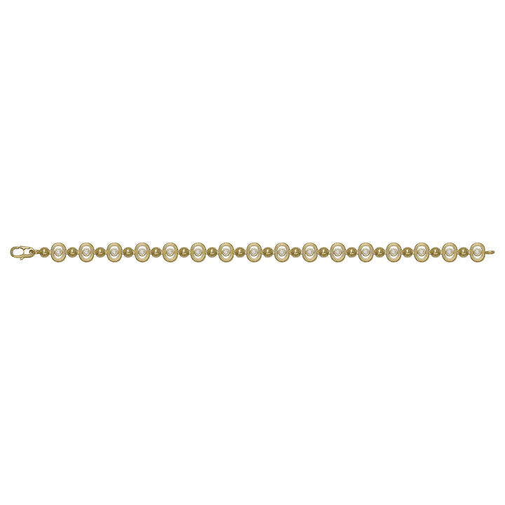 Solid gold fancy link bracelet, 7.65 g — shown square on a plain background.
