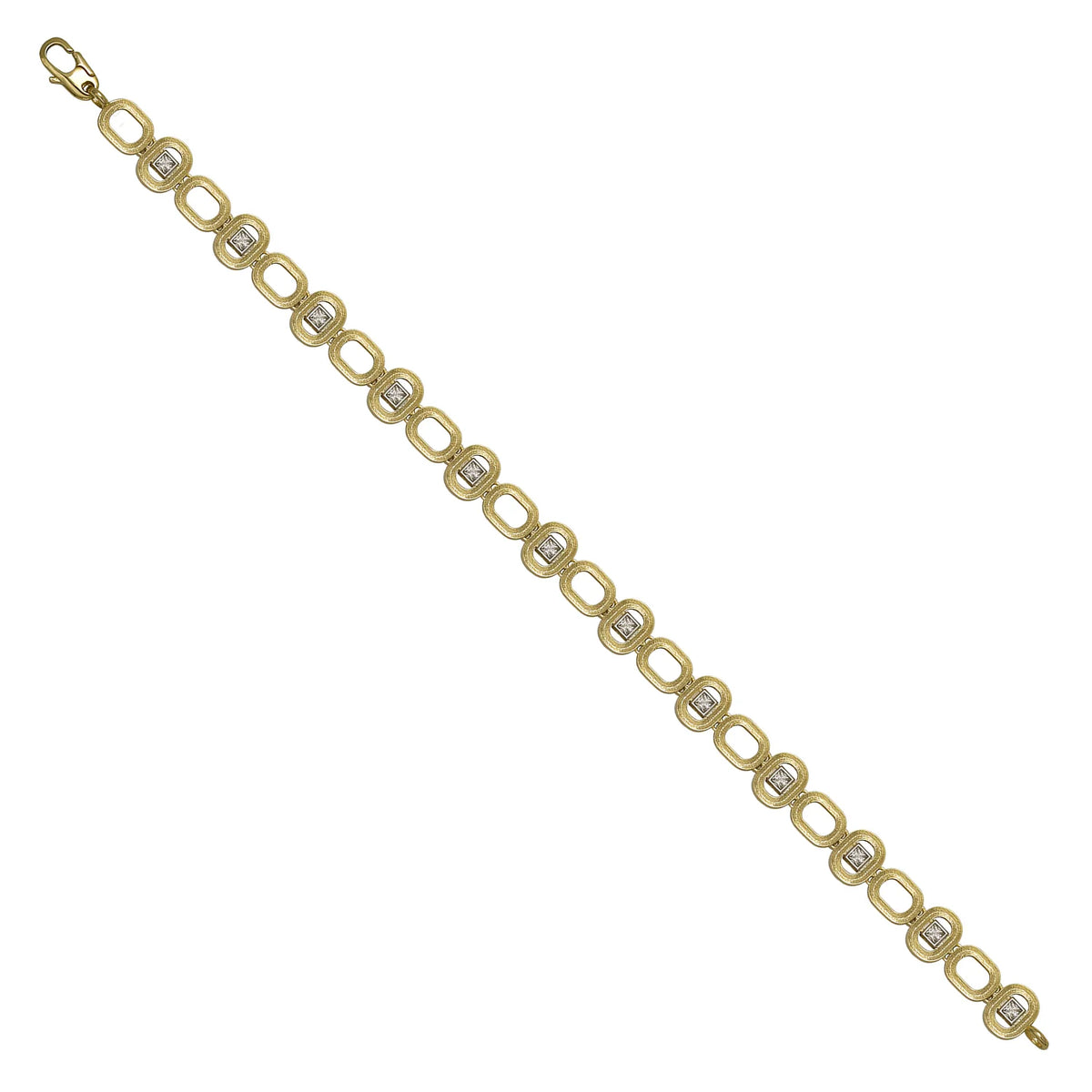 Solid gold fancy link bracelet, 9.15 g — shown at an angle across the frame.