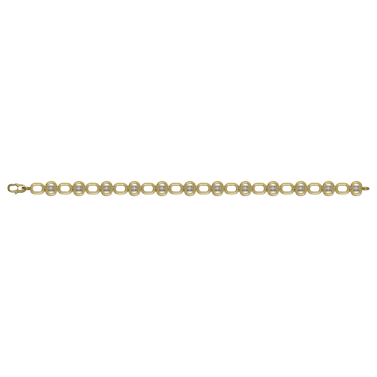 Solid gold fancy link bracelet, 9.15 g — shown square on a plain background.