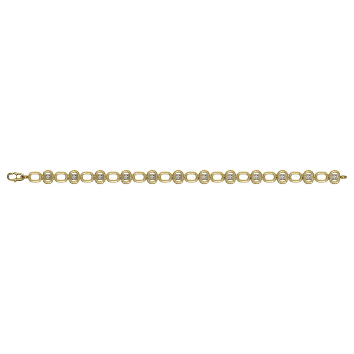 Solid gold fancy link bracelet, 9.15 g — shown square on a plain background.