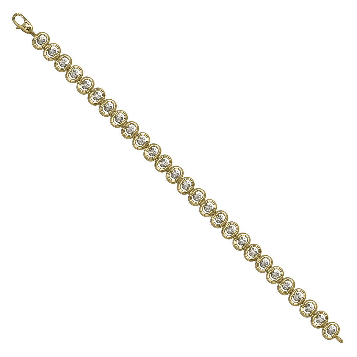 Solid gold fancy link bracelet, 8.55 g — shown at an angle across the frame.