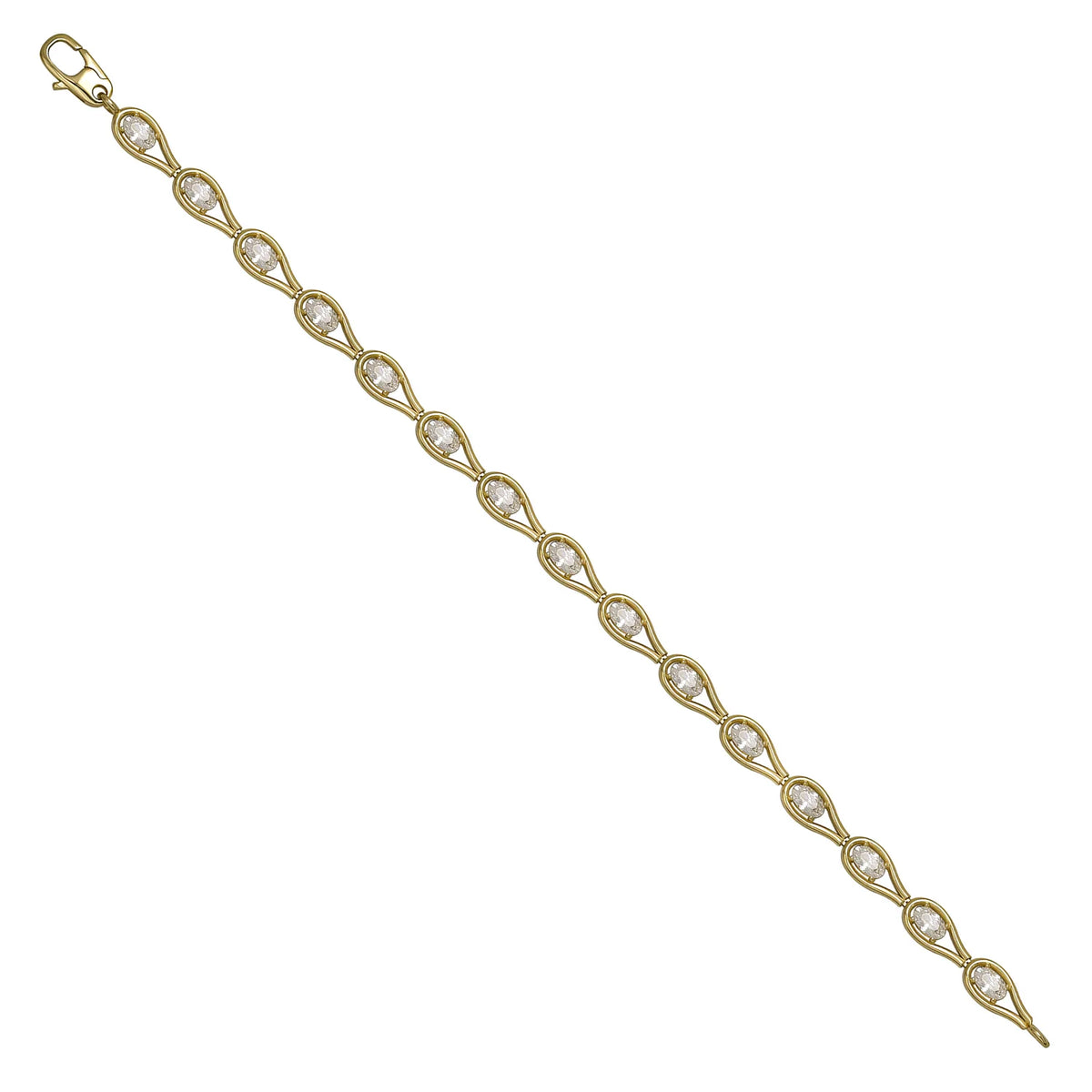 Solid gold fancy link bracelet, 6.90 g — shown at an angle across the frame.