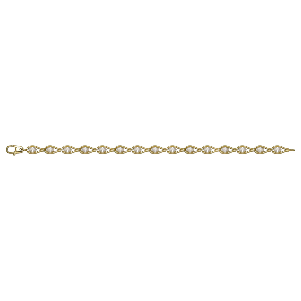 Solid gold fancy link bracelet, 6.90 g — shown square on a plain background.