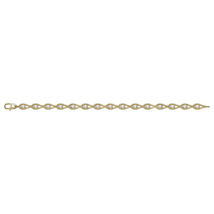Solid gold fancy link bracelet, 6.90 g — shown square on a plain background.