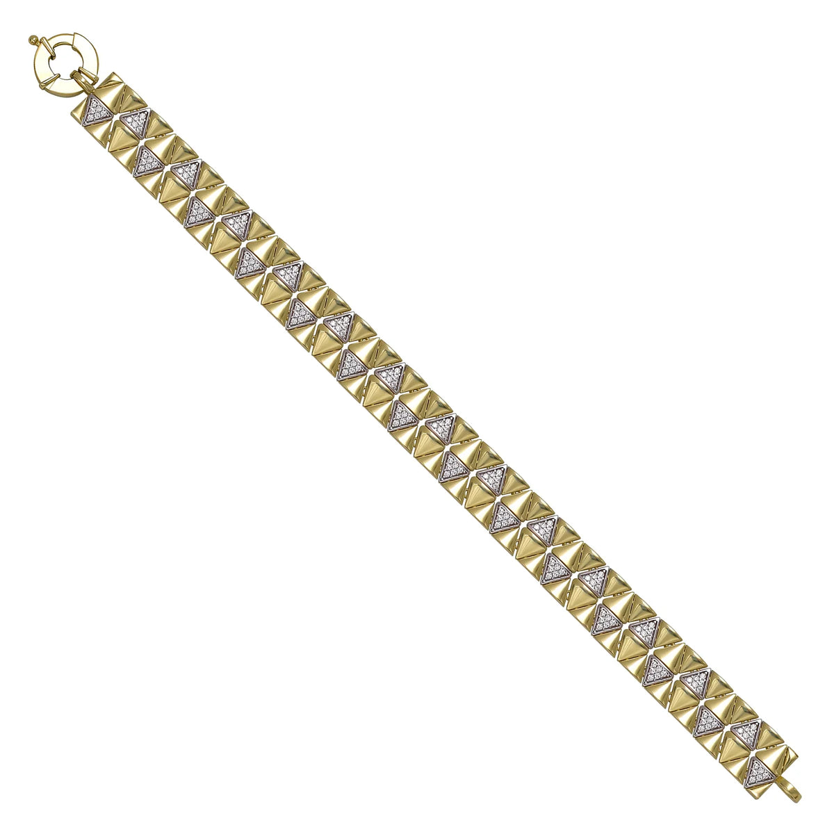 Solid gold fancy link bracelet, 17.85 g — shown at an angle across the frame.
