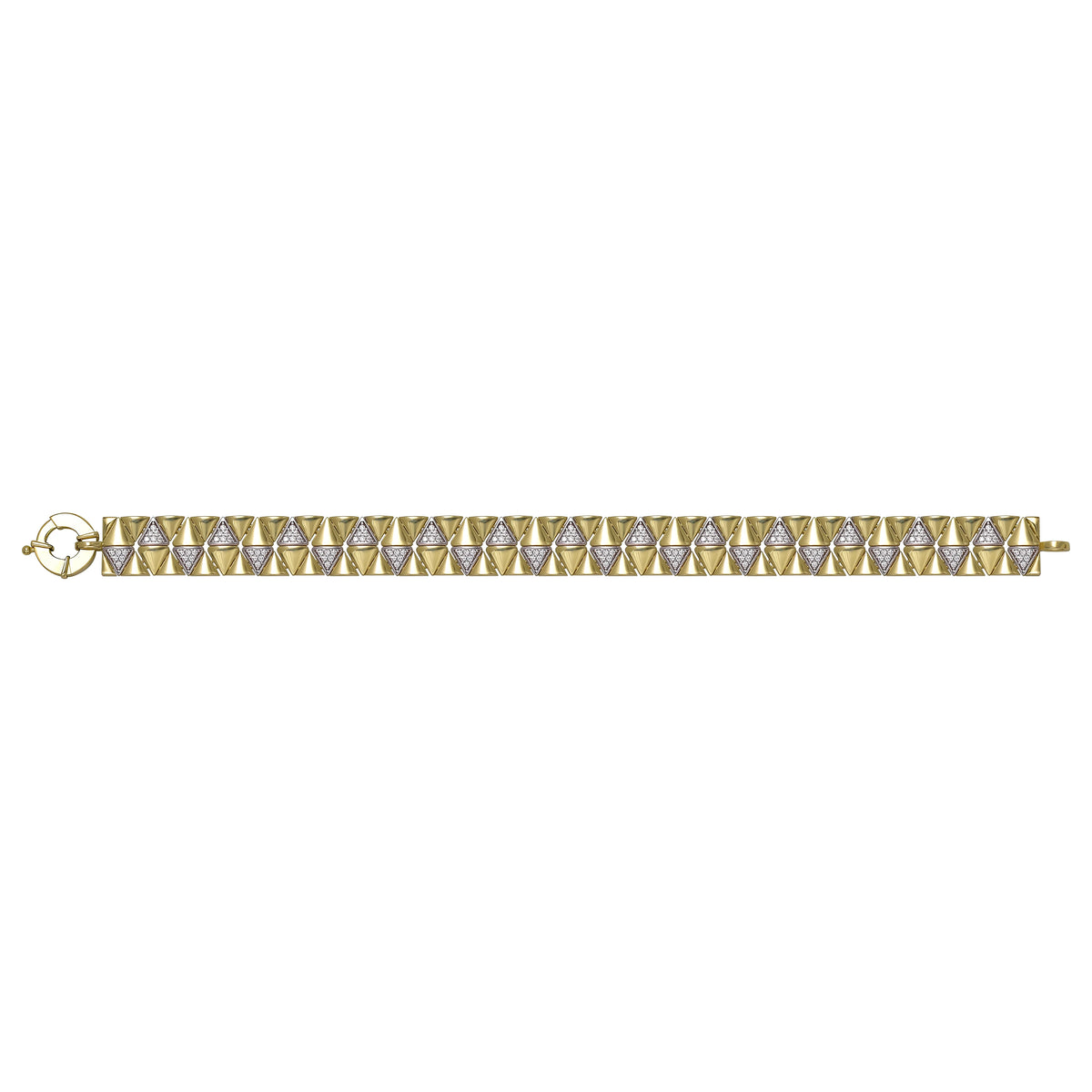 Solid gold fancy link bracelet, 17.85 g — shown square on a plain background.