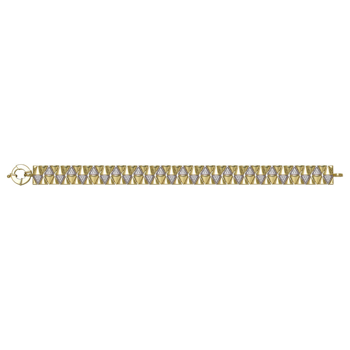 Solid gold fancy link bracelet, 17.85 g — shown square on a plain background.