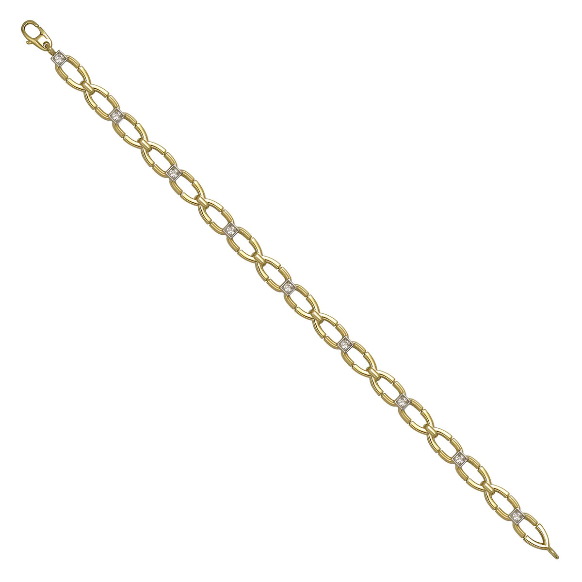 Solid gold fancy link bracelet, 7.85 g — shown at an angle across the frame.