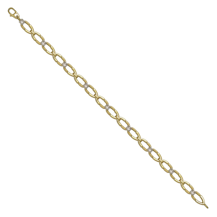 Solid gold fancy link bracelet, 7.85 g — shown at an angle across the frame.