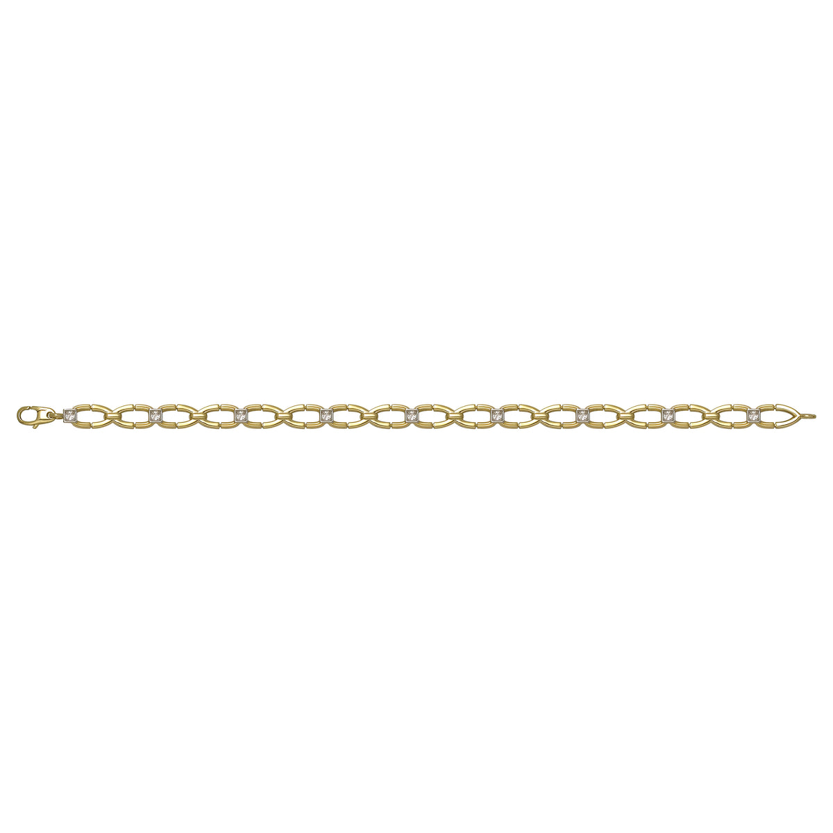 Solid gold fancy link bracelet, 7.85 g — shown square on a plain background.