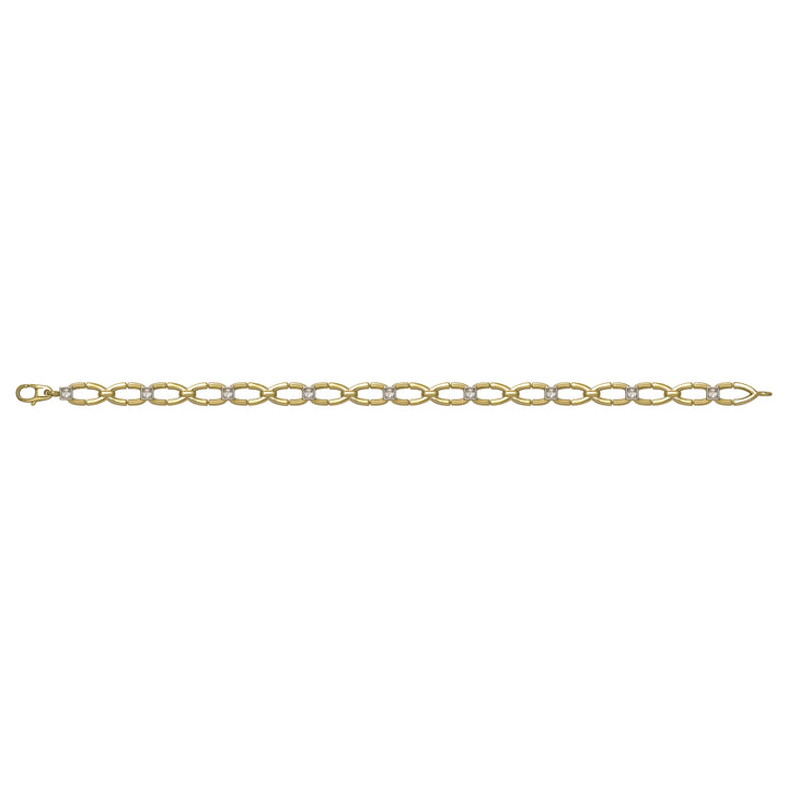 Solid gold fancy link bracelet, 7.85 g — shown square on a plain background.