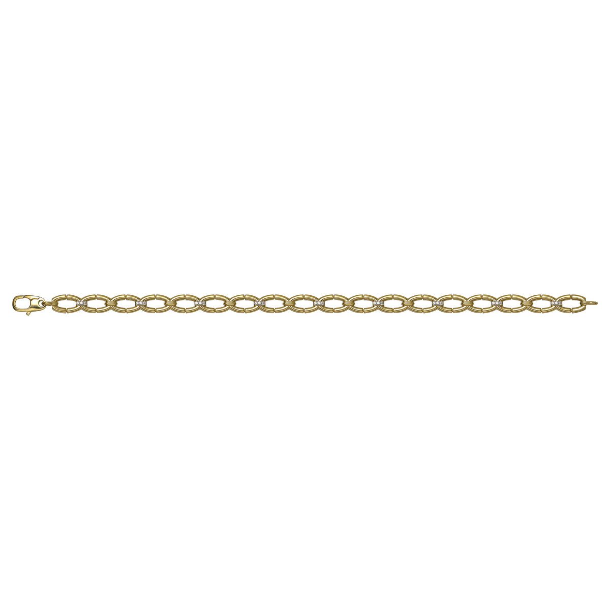 Solid gold fancy link bracelet, 7.90 g — shown square on a plain background.