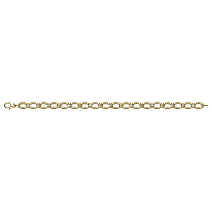 Solid gold fancy link bracelet, 7.90 g — shown square on a plain background.