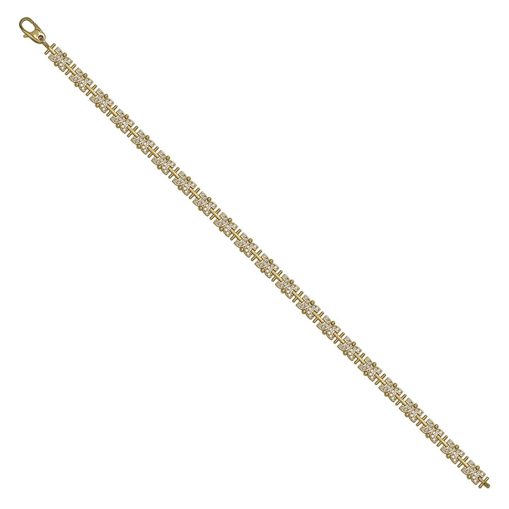 Solid gold fancy link bracelet, 7.65 g — shown at an angle across the frame.