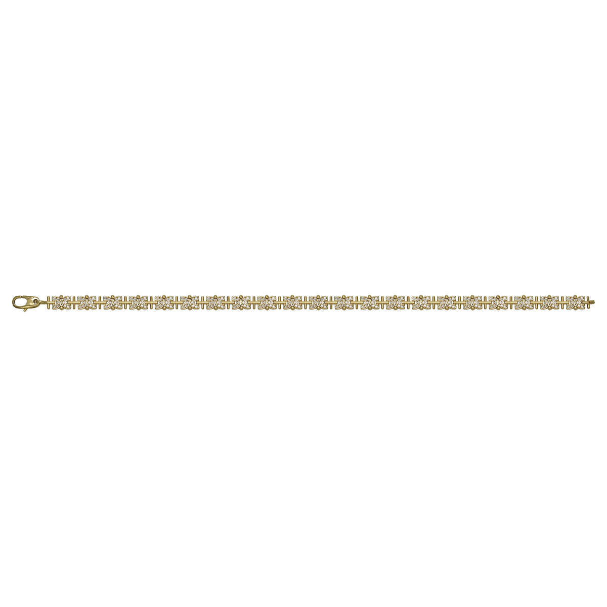 Solid gold fancy link bracelet, 7.65 g — shown square on a plain background.