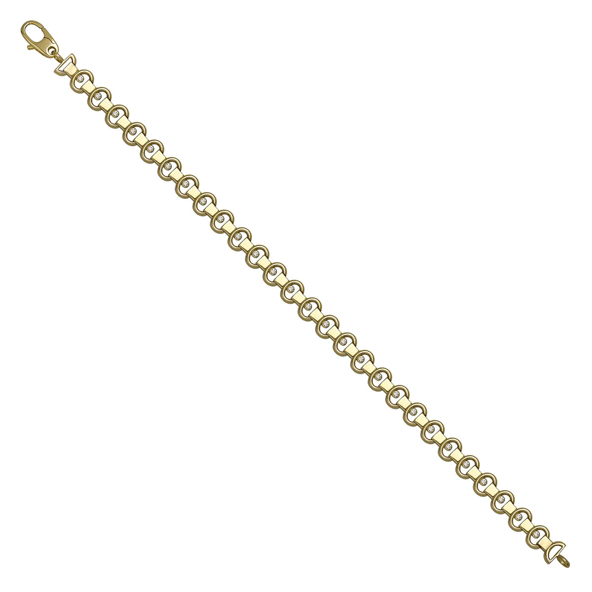 Solid gold fancy link bracelet, 8.45 g — shown at an angle across the frame.