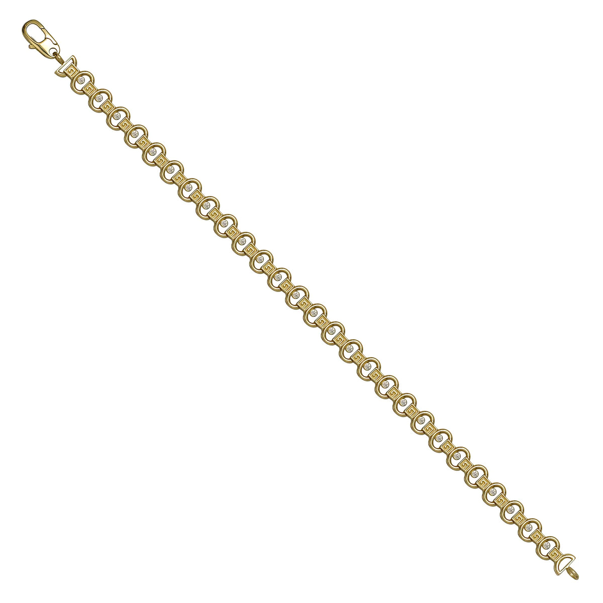 Solid gold fancy link bracelet, 7.70 g — shown at an angle across the frame.