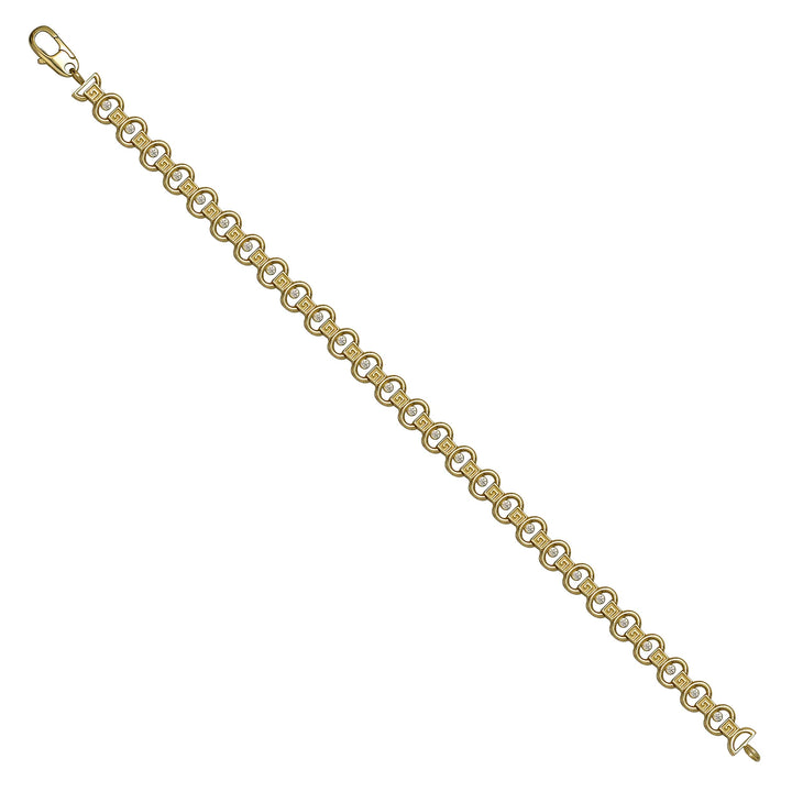 Solid gold fancy link bracelet, 7.70 g — shown at an angle across the frame.