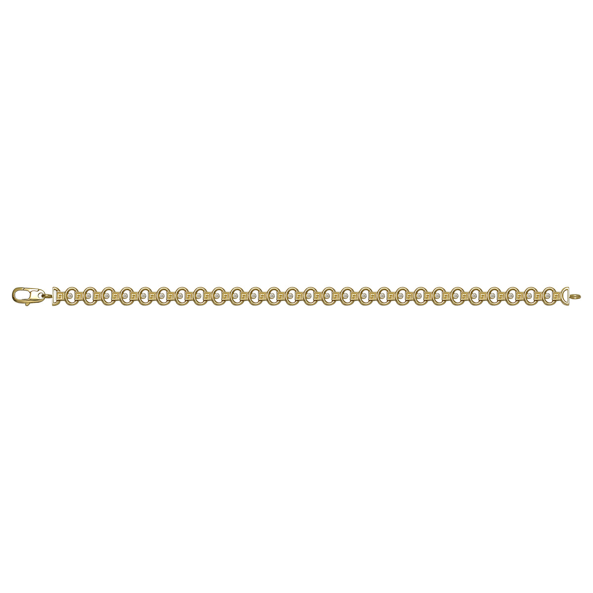 Solid gold fancy link bracelet, 7.70 g — shown square on a plain background.
