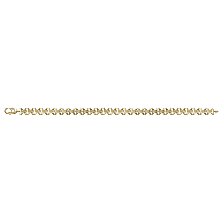 Solid gold fancy link bracelet, 7.70 g — shown square on a plain background.