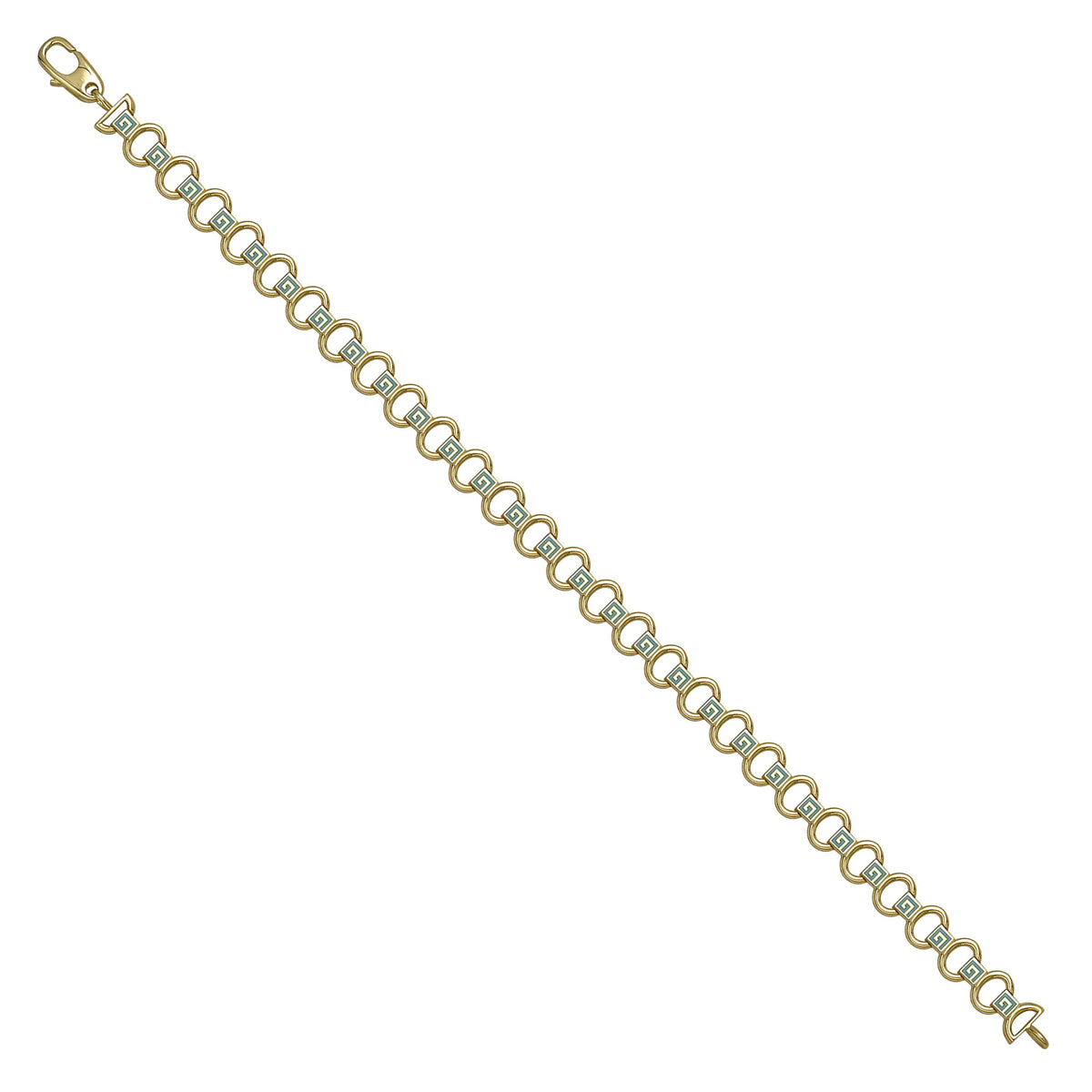 Solid gold fancy link bracelet, 5.90 g — shown at an angle across the frame.