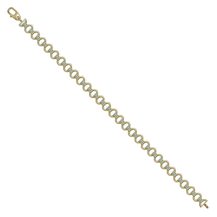 Solid gold fancy link bracelet, 5.90 g — shown at an angle across the frame.