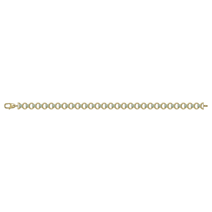 Solid gold fancy link bracelet, 5.90 g — shown square on a plain background.