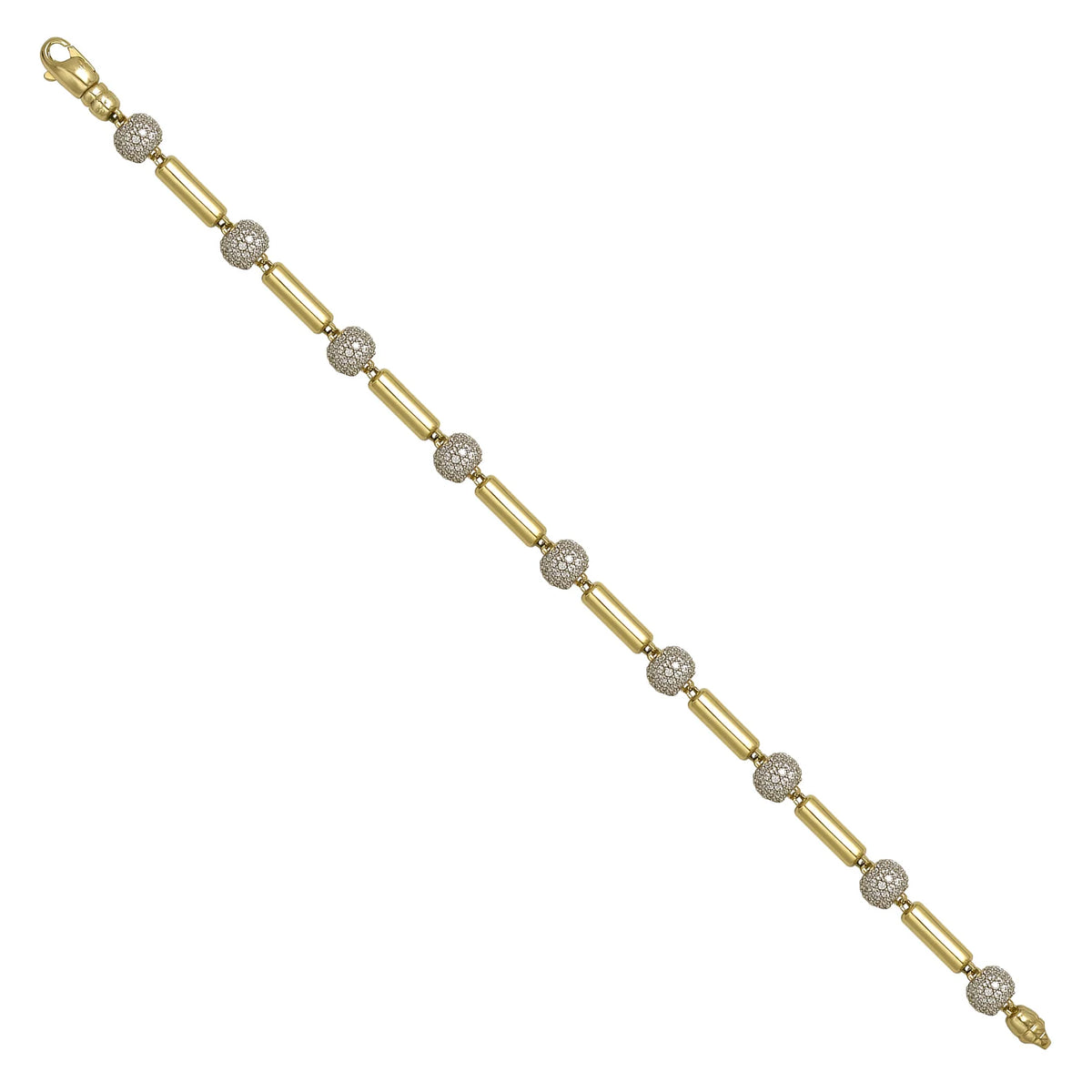 Solid gold bead bracelet, 11.30 g — shown at an angle across the frame.