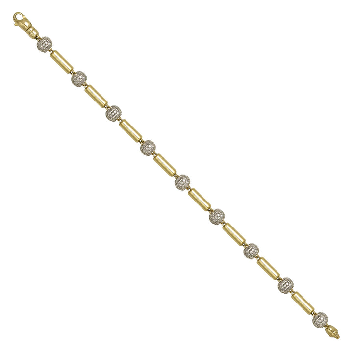 Solid gold bead bracelet, 11.30 g — shown at an angle across the frame.