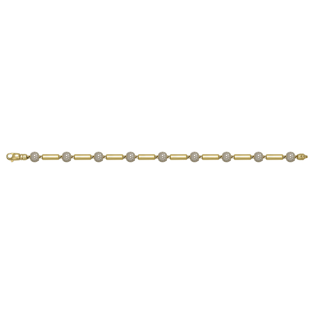 Solid gold bead bracelet, 11.30 g — shown square on a plain background.