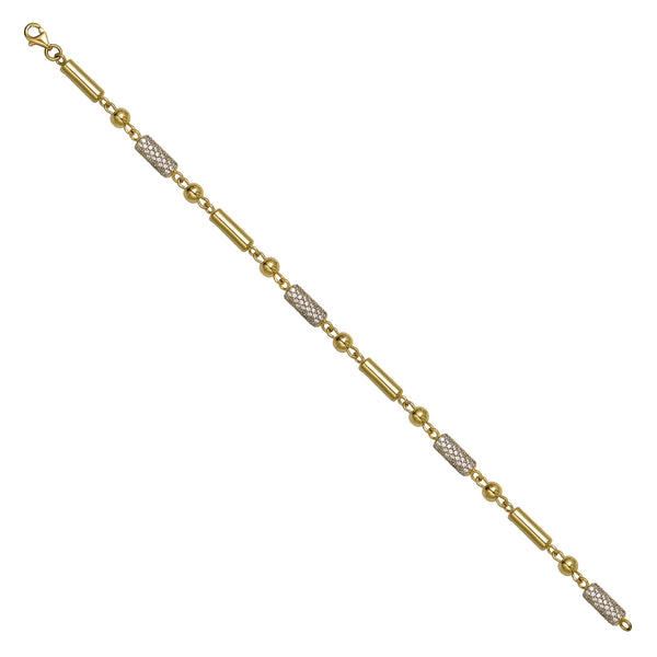 Solid gold bead bracelet, 7.60 g — shown at an angle across the frame.