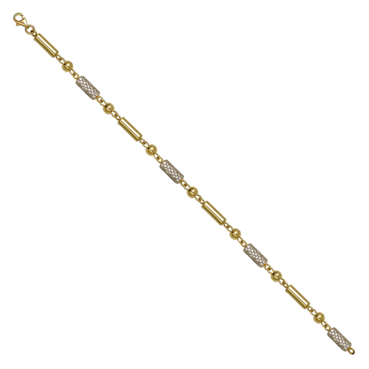 Solid gold bead bracelet, 7.60 g — shown at an angle across the frame.