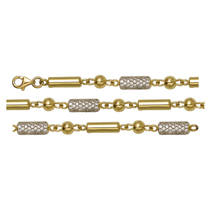 Solid gold bead bracelet, 7.60 g — shown in three rows across the frame.